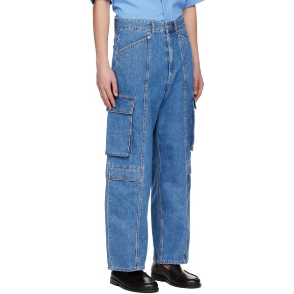  Youth Blue Wide-Leg Denim Cargo Pants 241984M186001