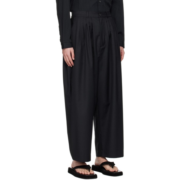  Youth Black Easy Pleats Trousers 241984M191000