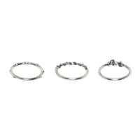 Youth Silver Layered Ring Set 241984M147000