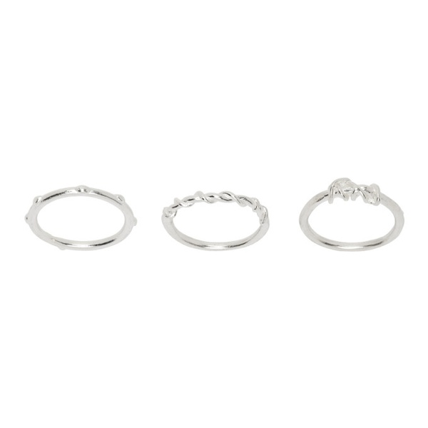  Youth Silver Layered Ring Set 241984F024000