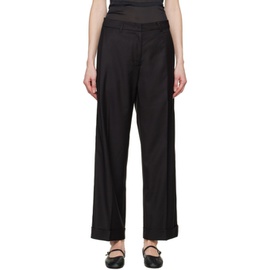 Youth Black Pleated Trousers 241984F087002