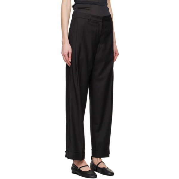  Youth Black Pleated Trousers 241984F087002