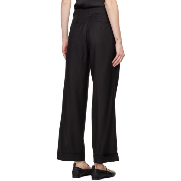  Youth Black Pleated Trousers 241984F087002