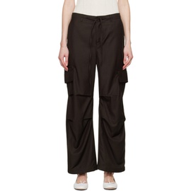 Youth Brown Wide-Leg Cargo Pants 241984F087003