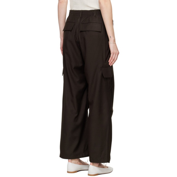  Youth Brown Wide-Leg Cargo Pants 241984F087003