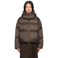 Youth Brown Oversized Down Jacket 232984F061032