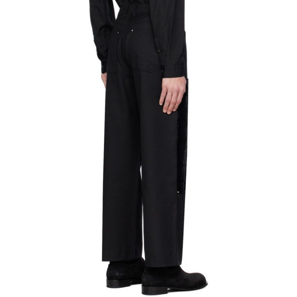  Youth Black Panel Trousers 232984M191003