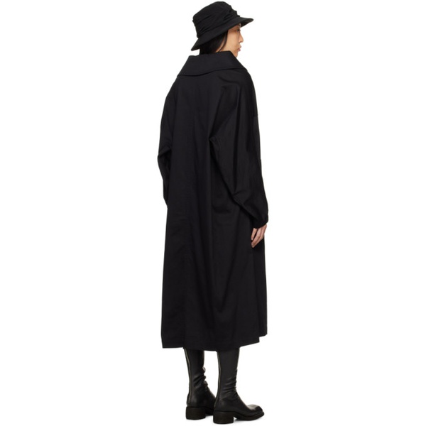  Ys Black Long Cape Coat 241731F059002