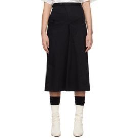 Ys Black Flare Midi Skirt 241731F092007