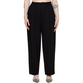 Ys Black Double Tucked Trousers 241731F087017
