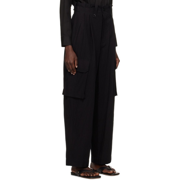  Ys Black Bellows Pocket Trousers 241731F087019