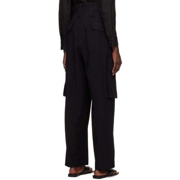  Ys Black Bellows Pocket Trousers 241731F087019