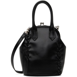 Ys Black Semi-Gloss Smooth Leather Lace-Up Mini Bag 241731F046003
