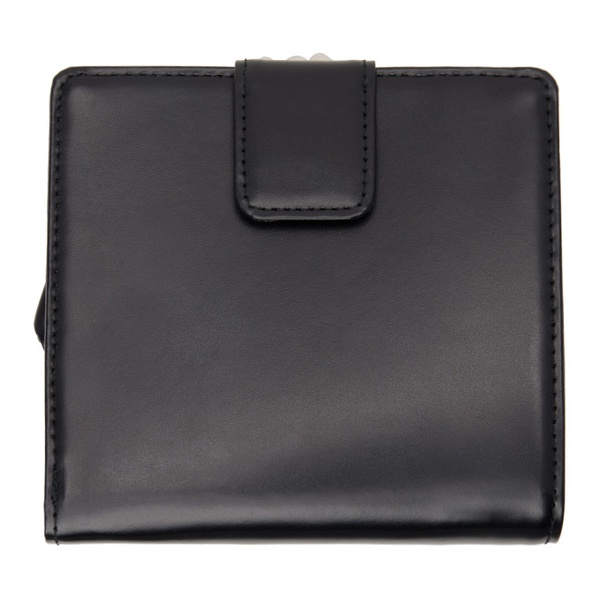  Black Glossy Smooth Leather Clasp Wallet 241731F040001