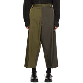 Ys Khaki Paneled Trousers 231731M191002