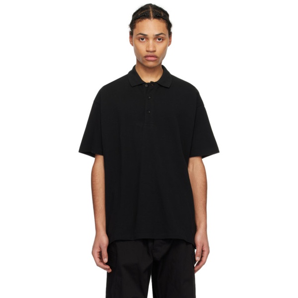  Ys For Men Black Embroidered Polo 241139M212000