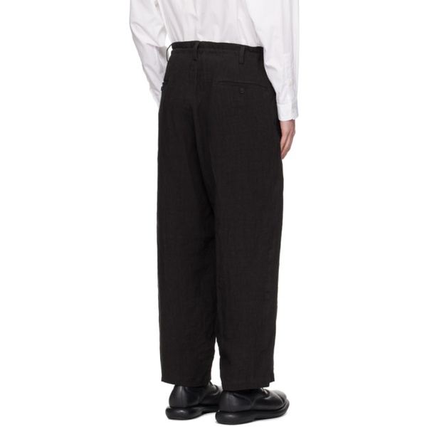  Ys For Men Black Pleated Trousers 241139M191000