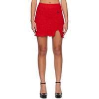 유제피 Yuzefi Red Textured Miniskirt 231899F090004