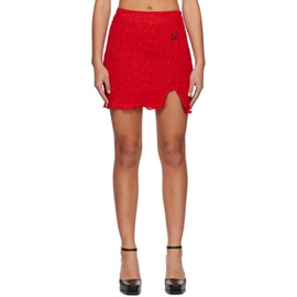 유제피 Yuzefi Red Textured Miniskirt 231899F090004