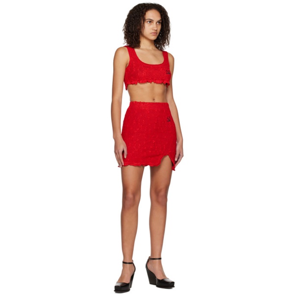  유제피 Yuzefi Red Textured Miniskirt 231899F090004