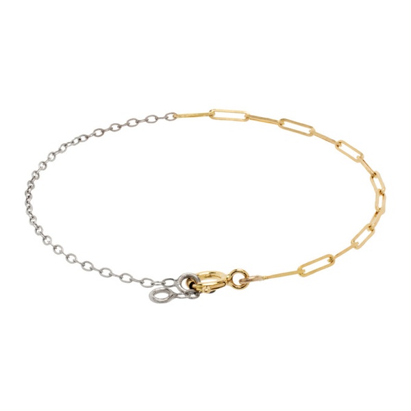  Yvonne Leon White Gold & Gold Solitaire Bracelet 241590F007001