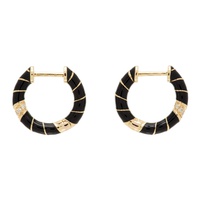 Yvonne Leon Gold & Black Paire De Creoles Mini Torsade Earrings 232590F022001