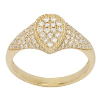Yvonne Leon Gold Diamond Baby Chevaliere Poire Ring 232590F024008