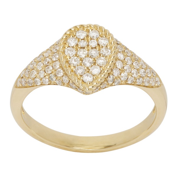  Yvonne Leon Gold Diamond Baby Chevaliere Poire Ring 232590F024008