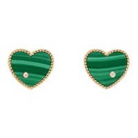 Yvonne Leon Gold & Green Coeur Earrings 242590F009001