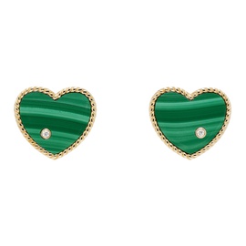 Yvonne Leon Gold & Green Coeur Earrings 242590F009001