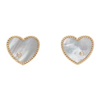 Yvonne Leon Gold & White Coeur Earrings 242590F009002