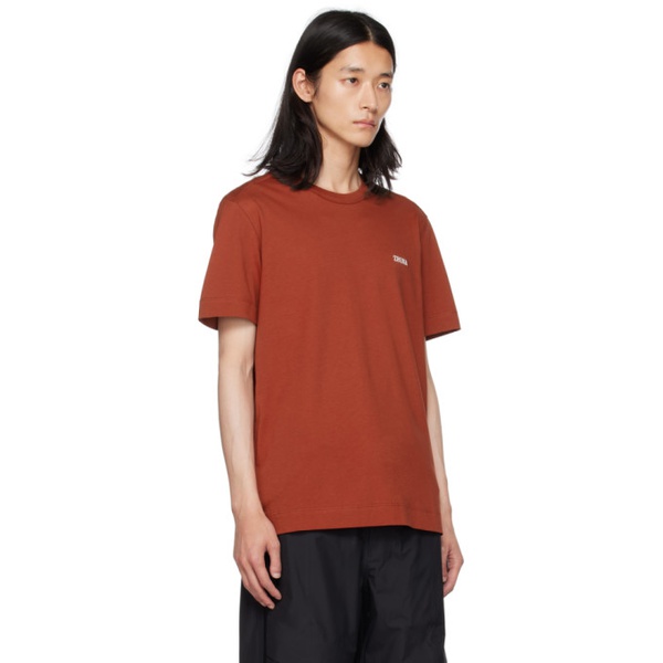  ZEGNA Red Embroidered T-Shirt 232142M213000