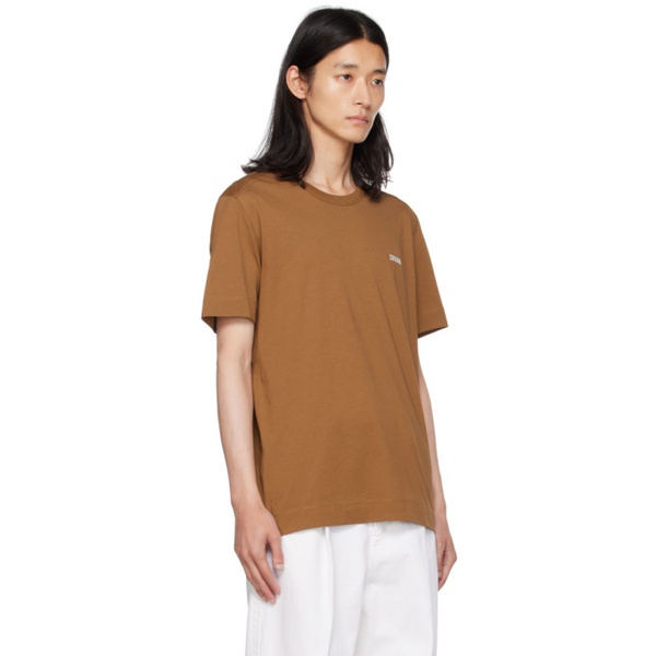  ZEGNA Brown Embroidered T-Shirt 232142M213001