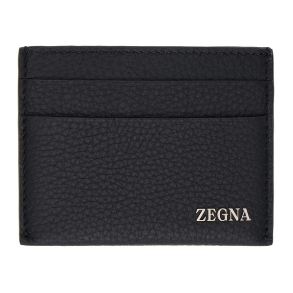  ZEGNA Black Leather Card Holder 241142M163002