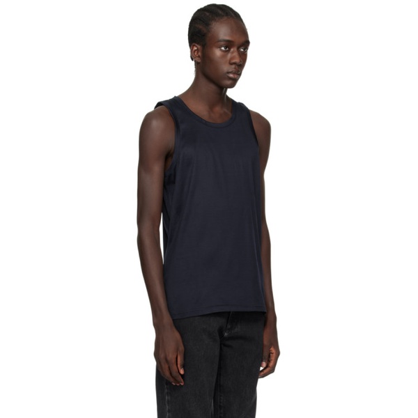  ZEGNA Navy Scoop Tank Top 241142M214000