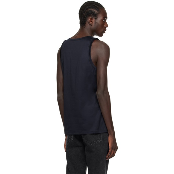  ZEGNA Navy Scoop Tank Top 241142M214000