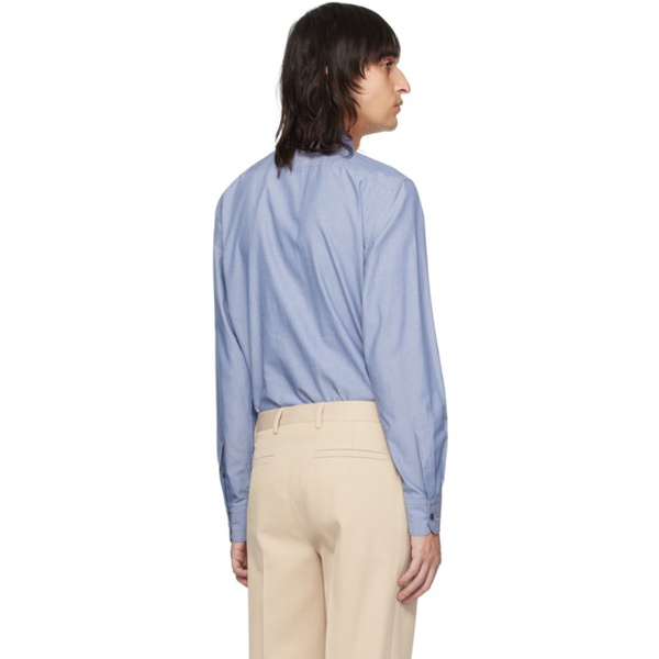  ZEGNA Blue Buttoned Long Sleeve Shirt 241142M192011