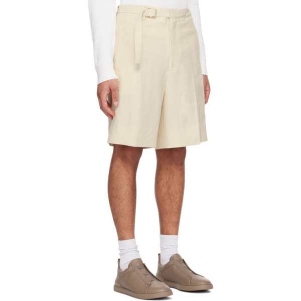  ZEGNA 오프화이트 Off-White Cinch Shorts 241142M193008
