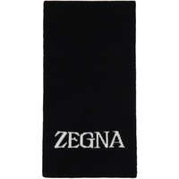 ZEGNA Black Logo Scarf 222142M150011
