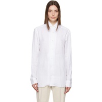 ZEGNA White Spread Collar Shirt 231142F109020
