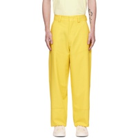 ZEGNA Yellow Paneled Trousers 231142M191036