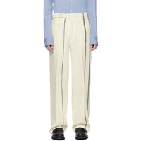 ZEGNA 오프화이트 Off-White Striped Trousers 241142M191013