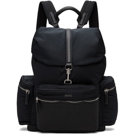 ZEGNA Black Technical Fabric & PELLETESSUTA Leather Backpack 241142M166002