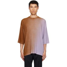 ZEGNA x 더 엘더 스테이츠먼 The Elder Statesman Brown & Purple Gradient T-Shirt 232140M213002