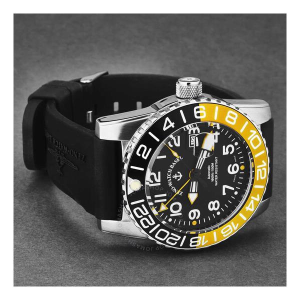  Zeno Airplane Diver World Time Automatic Black Dial Mens Watch 6349GMT-12-A1-9
