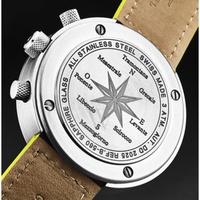 Zeno MEN'S Ronda Auto Chronograph Leather Black Dial Watch B560-A19