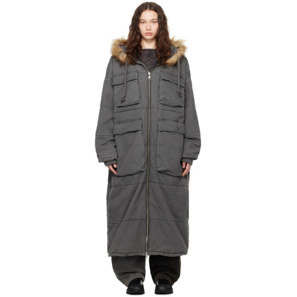  (di)vision Gray Quilted Puffer Coat 232807F061000