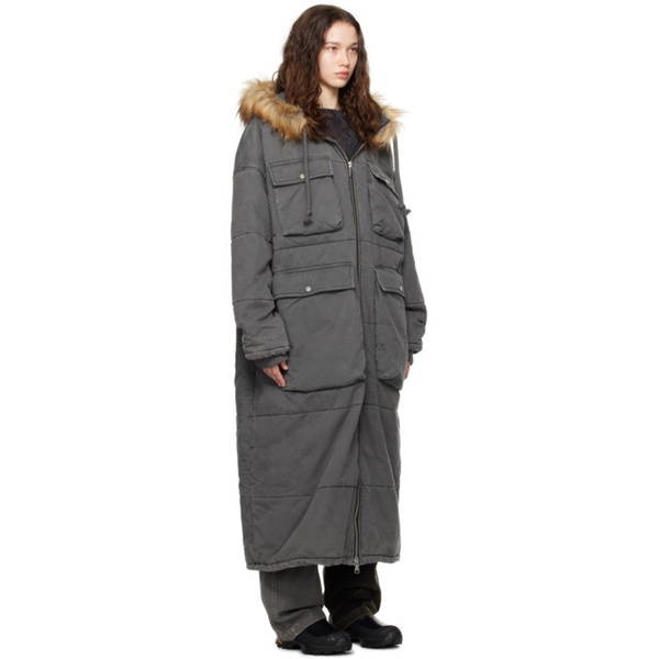  (di)vision Gray Quilted Puffer Coat 232807F061000