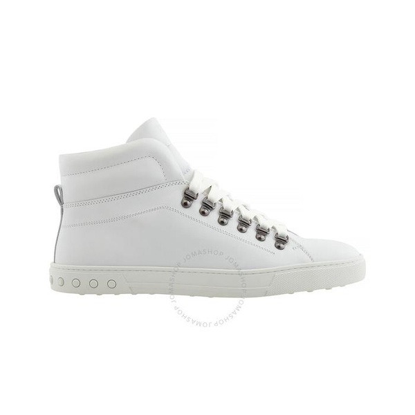 토즈 Tods Mens White Leather Gomma High-Top Sneakers XXM0XY0W1307WRB001