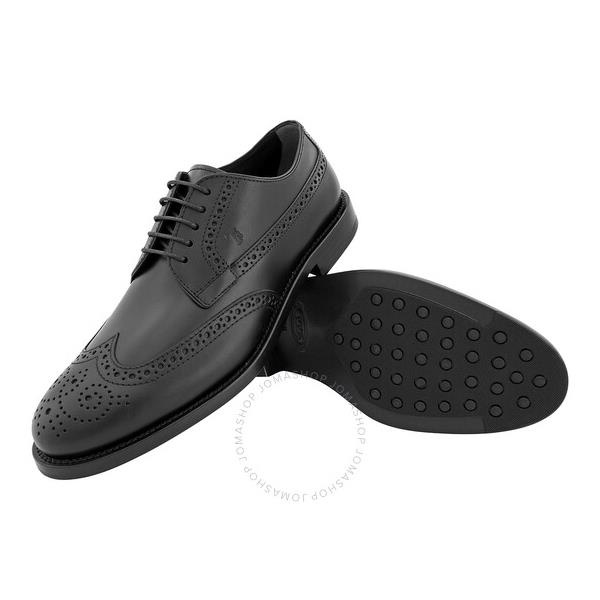 토즈 Tods Mens Black Perforations And Wingtip Leather Derby Shoes XXM0XR0O530PLS9999